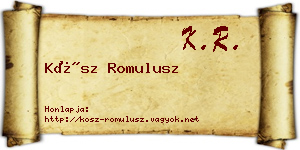 Kósz Romulusz névjegykártya